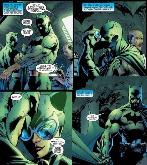 Batman and Catwoman get close in a scene from Batman: Hush.