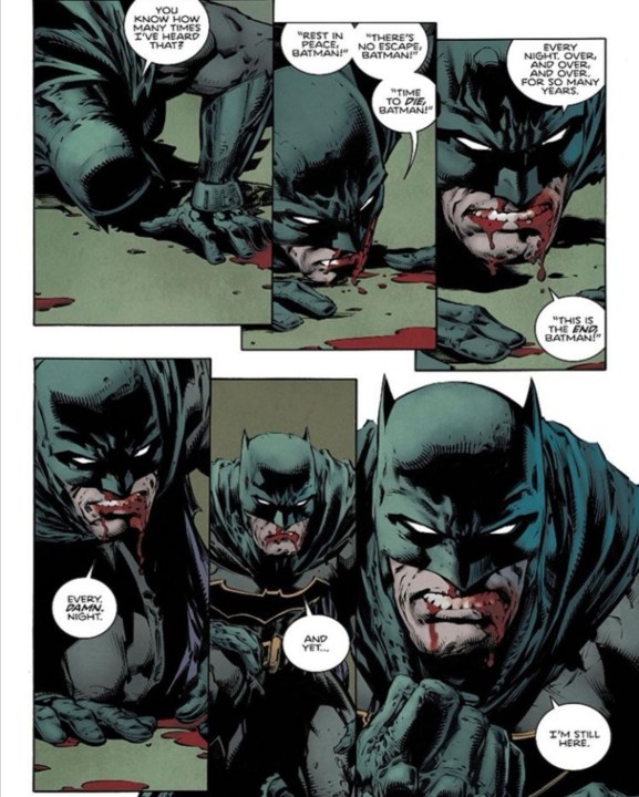 Batman remains defiant in a page from Batman (2016) #20.