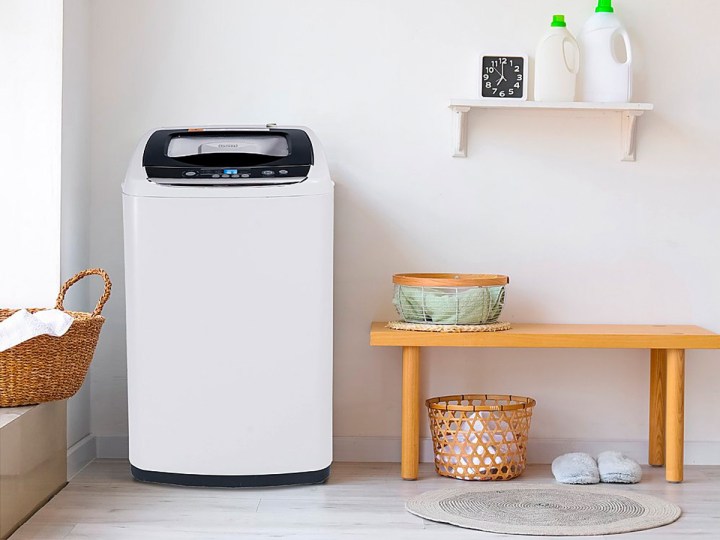 The Black+Decker portable washing machine in a laundry room.