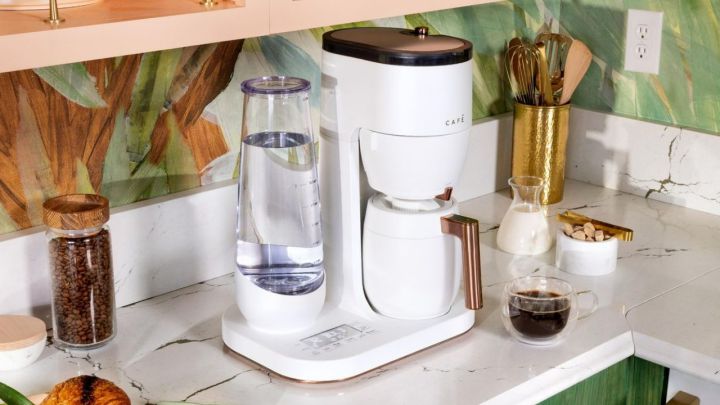 The Cafe Specialty coffee maker on a kitchen counter.