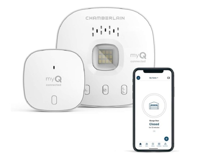 The Chamberlain myQ-G0401-ES Smart Garage Control with its app.