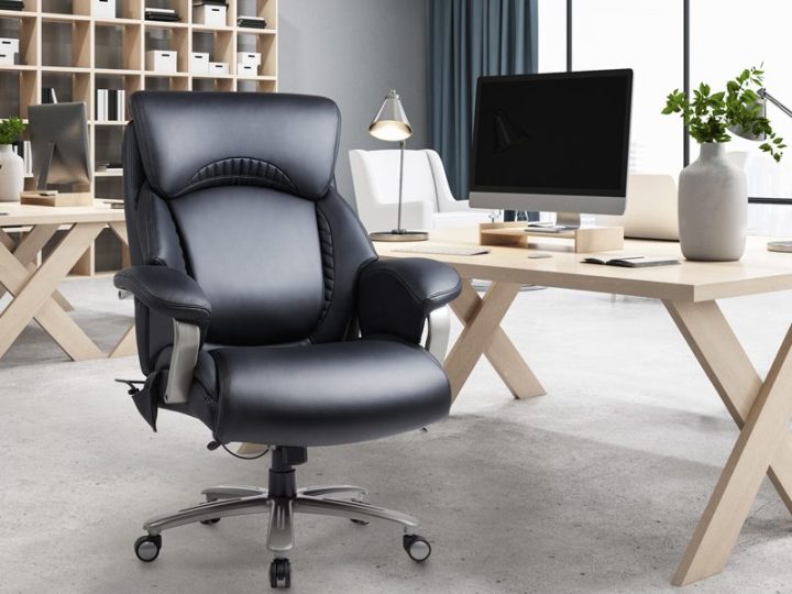 The Colamy Big and Tall Office Chair in a modern office.