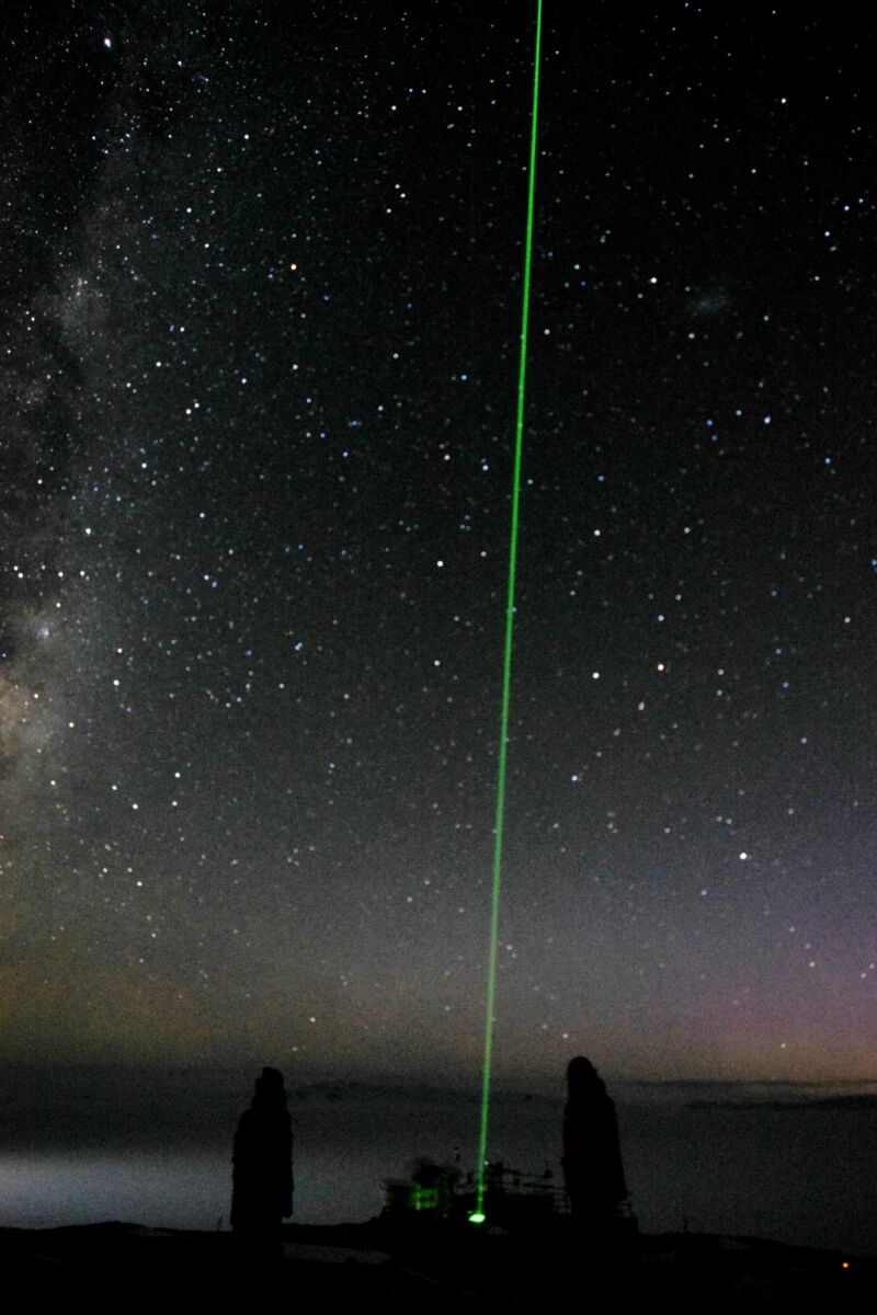 Shooting lidar into the night sky.