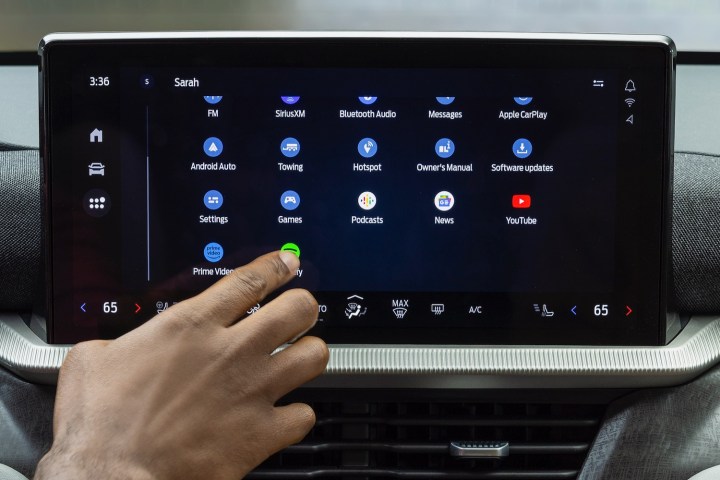 Google Play Store in the Ford Digital Experience infotainment system.