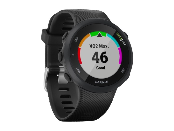 The Garmin Forerunner 45 against a white backdrop.