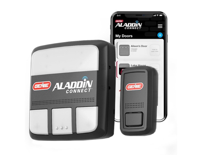 The Genie Aladdin Connect Smart Garage Door Opener on a white background.