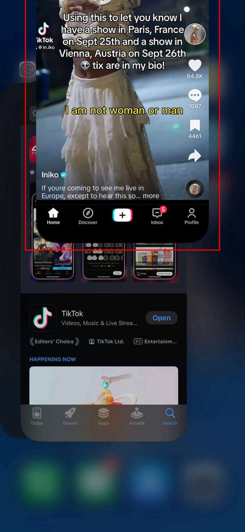 How to close TikTok on iPhone (2)