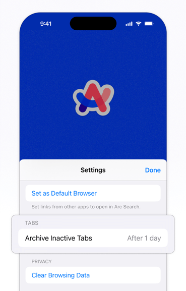 Arc Mobile will auto archive tabs