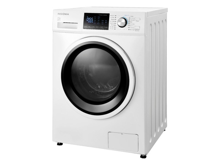 The Insignia - 2.7 Cu. Ft. High Efficiency Stackable Front Load Washer against a white background.