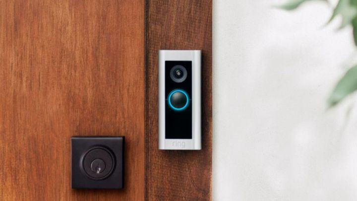 The Ring Video Doorbell Pro 2 installed near a door.