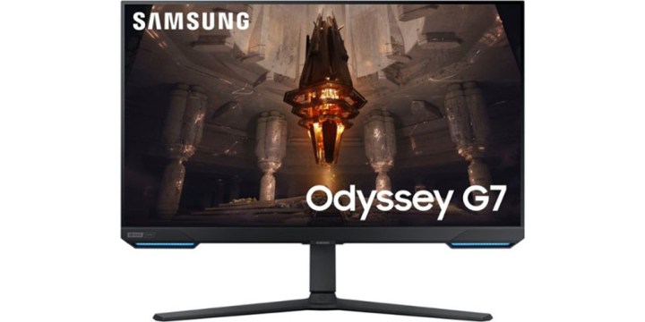 The Samsung Odyssey G7 28-inch 4K Gaming Monitor on a white background.