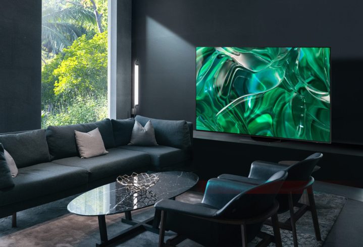 The Samsung S90C in a living room environment.