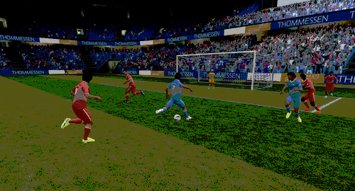 Screenshot of Be Your Best showing graphics of footballers on the pitch