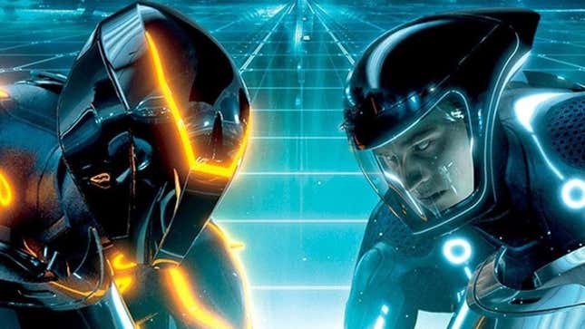 Clu vs. Sam in the poster for Disney's Tron: Legacy.