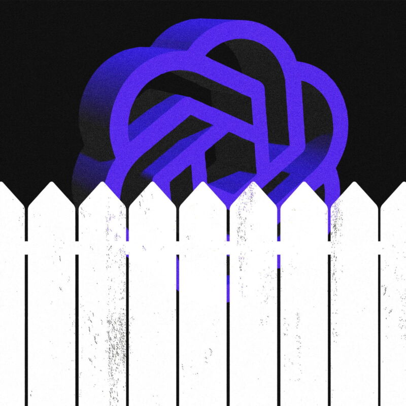 OpenAI logo behind a picket fence