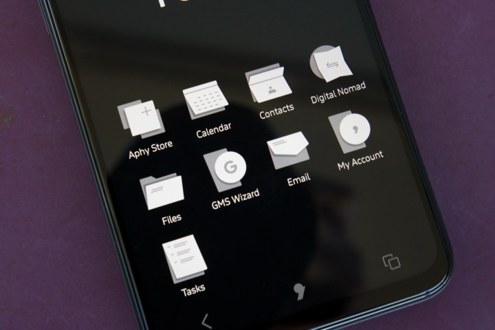 App icons on an Apostrophy OS smartphone.