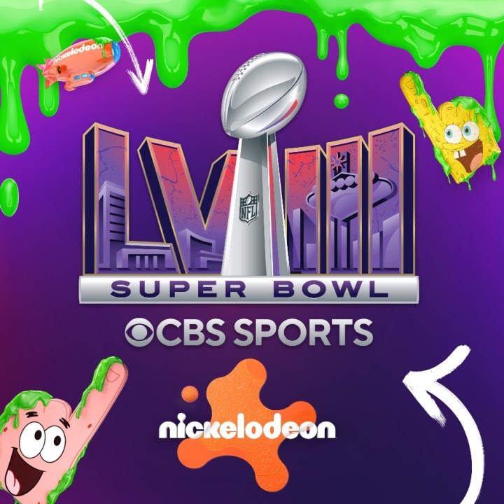 A promo image for Super Bowl LVIII on Nickelodeon.