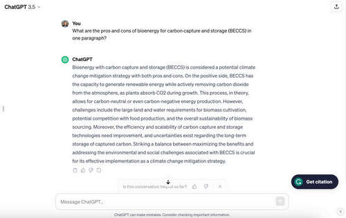 chatgpt climate question test 