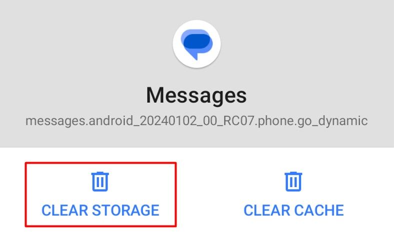 Clear Storage option in the Storage window.