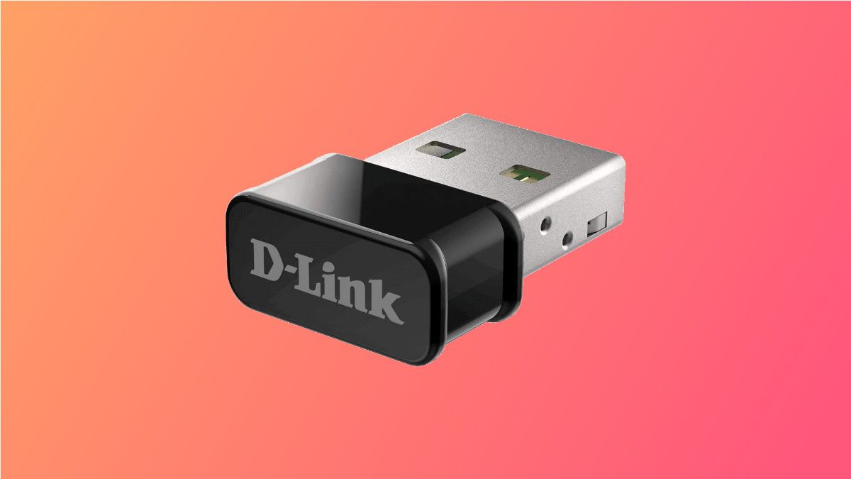 D-Link AC1300 on pink background