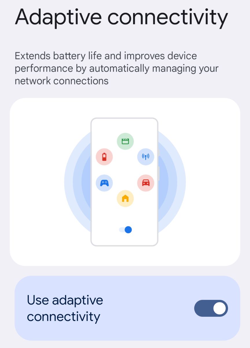 Disable adaptive connectivity on the Pixel 7. 