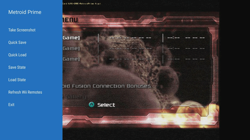 A screenshot of Dolphin emulator app in action.