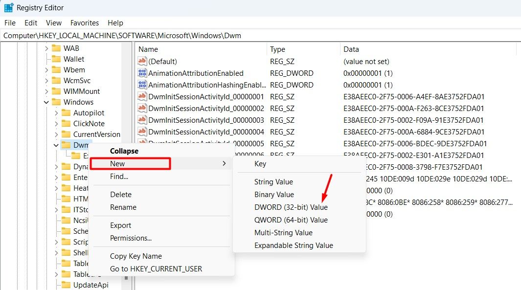 DWORD (32-bit) Value in the Registry Editor