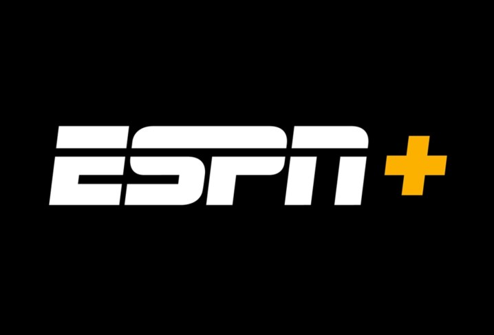 The ESPN+ logo on a black background.