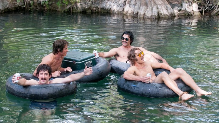 Four guys float in a river in Everybody Wants Some!!!