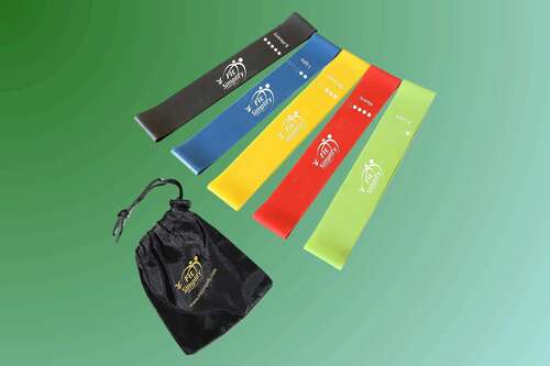 fit simplify mini resistance band set on green background