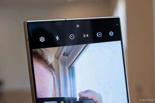 Front facing selfie camera on the Samsung Galaxy S24 Ultra