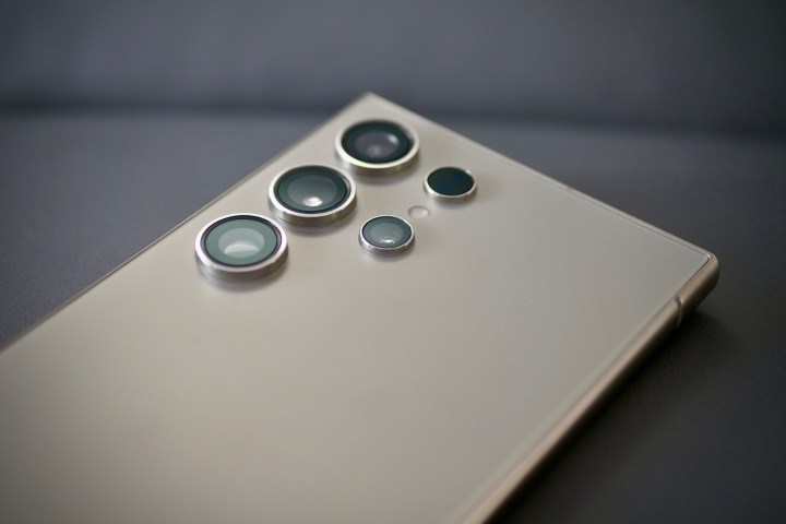 The Samsung Galaxy S24 Ultra's camera lenses.