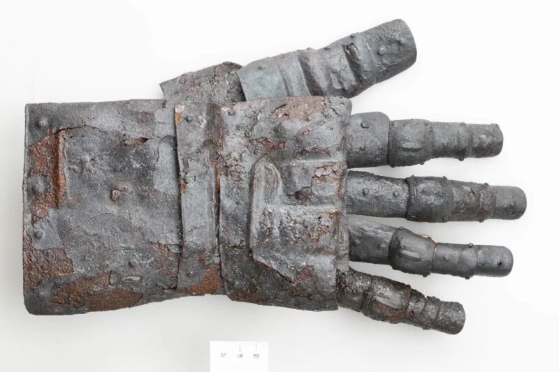 Archaeologists discover intact medieval gauntlet at Kyburg Castle