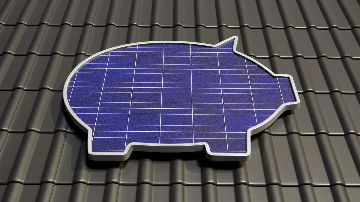 Solar panels shaped like a piggybank