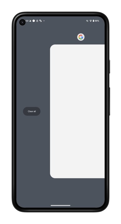 The clear all button in the Android recent apps list.