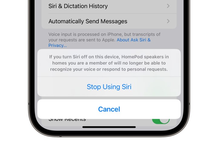 iPhone Stop Using Siri Confirmation for HomePod users.