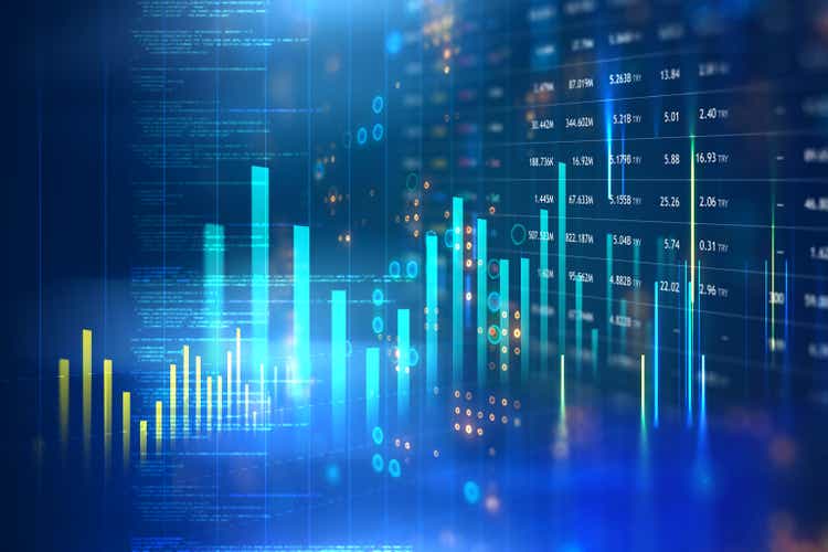 Digitally Generated Currency and Exchange Stock Chart for Finance and Economy Based Computer Software and Coding Display