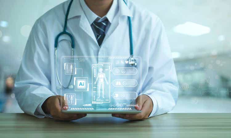 Medical technology, AI technology is utilized by doctors for diagnosing increasing the accuracy of patient treatments. Medical research and development innovation technology to improve patient health.