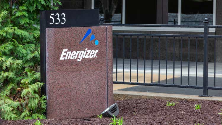 An Energizer sign outside Energizer Holdings’s headquarters in St Louis, MO, USA.