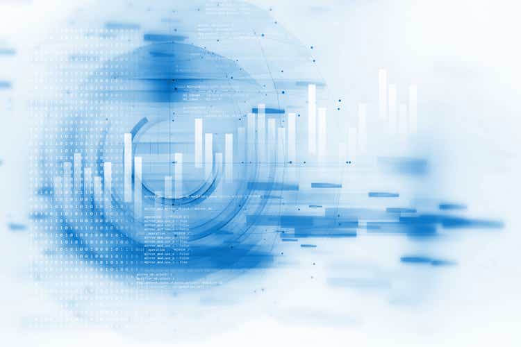 technical financial graph on technology abstract background