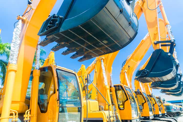 Shovel excavator on Asian machinery rental company