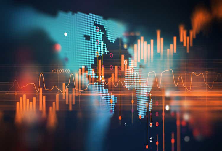 technical financial graph on technology abstract background