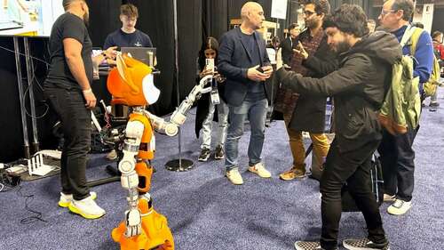 Miroki, an orange robot that looks like a fox