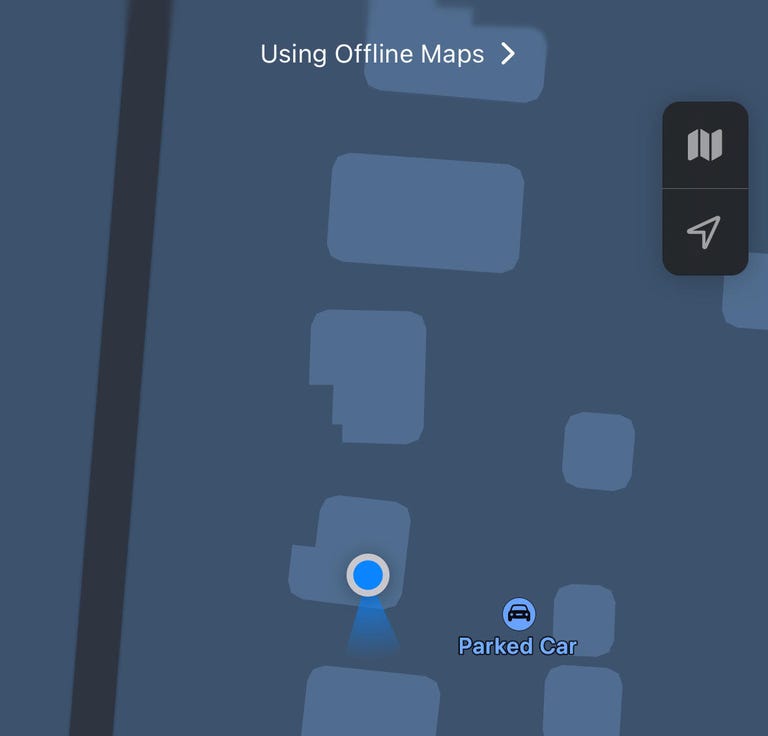 A map in the Maps app on iPhone