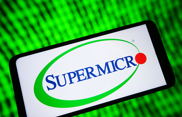 In this photo illustration, Supermicro (Super Micro Computer...