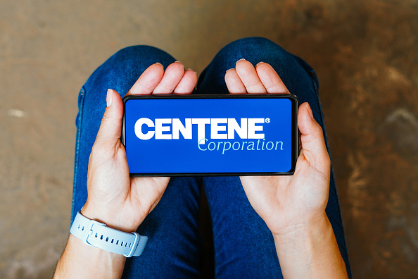 In this photo illustration, the Centene Corporation logo is...