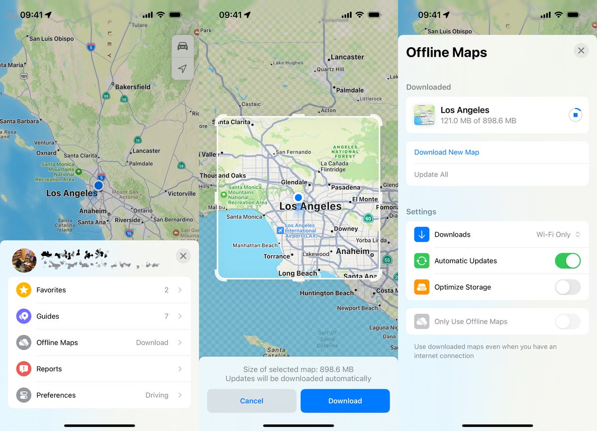 Apple Maps offline map setting