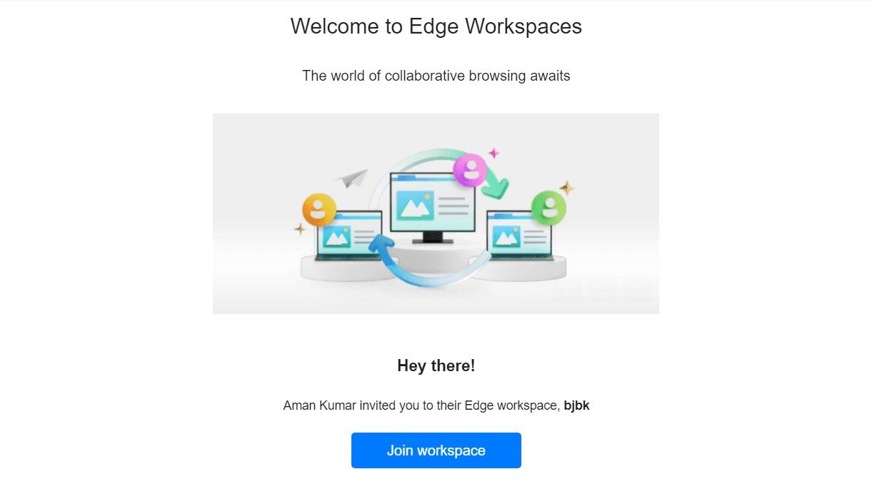 Join Workspace option in mail.