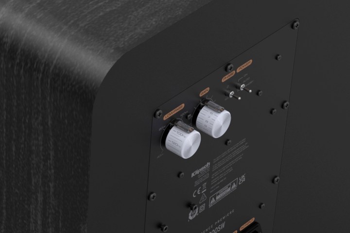 Klipsch Reference Premiere RP-1200SW back panel controls.