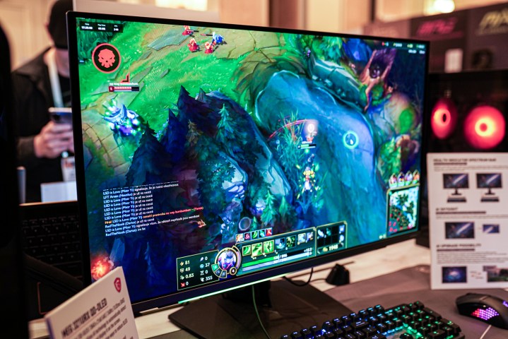 The MSI MEG 321URX monitor at CES 2024.